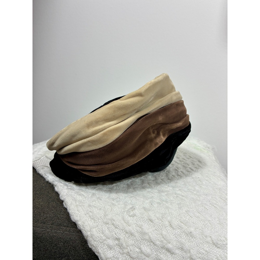 Vintage 1950s Mr Ed Woodward & Lothrop Velvet Hat Black Brown Ivory Capulet